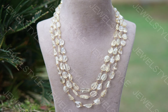 Citrine Beads Necklace (4-4941)(F)