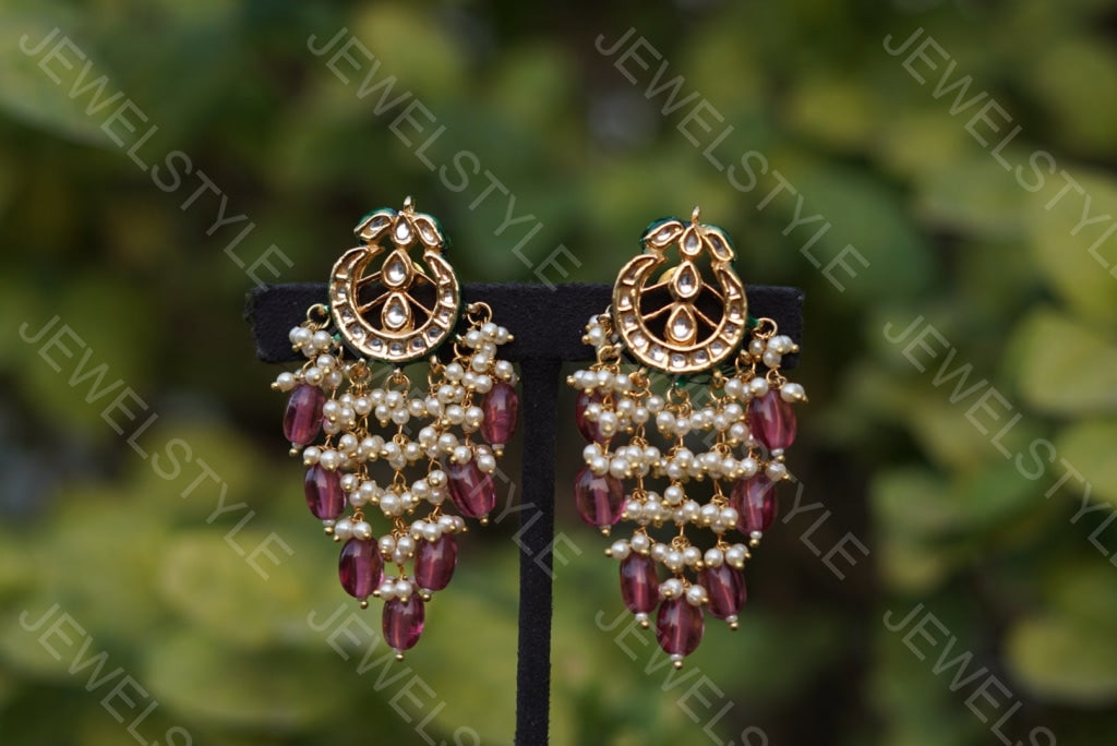 Kundan Earrings  (1-1513) - JEWELSTYLE