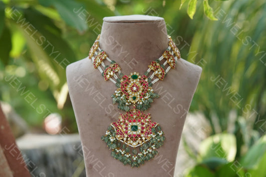 Kundan pendant Necklace (4-4047)(R)( PREORDER)