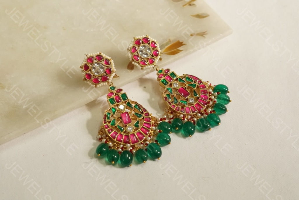 Kundan earrings(Preorder) 1-1089-k - JEWELSTYLE