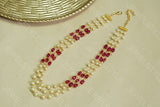 Red beads Necklace (4-3465)(N)
