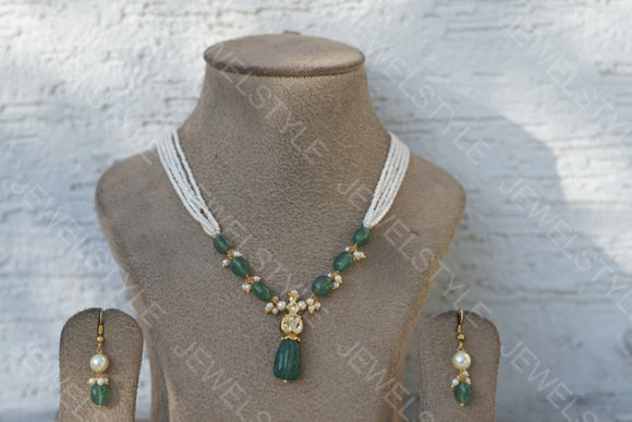Beads necklace set(4-3234)