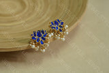 blue lotus Kundan studs(1-1478)(PREORDER)