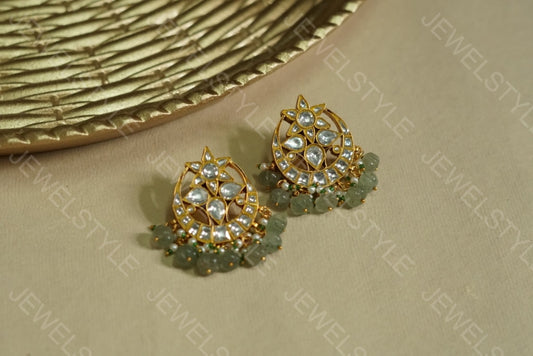 Kundan earrings (1-1228)(PREORDER) - JEWELSTYLE
