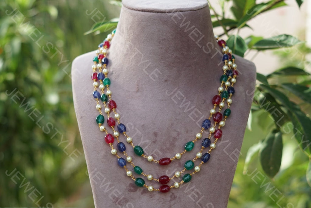 Multi beads necklace(4-1607)(N) - JEWELSTYLE