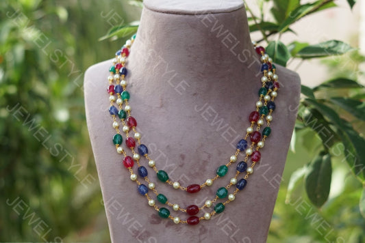 Multi beads necklace(4-1607)(N) - JEWELSTYLE