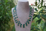 Dark Green Beads Necklace(4-1446)(N)