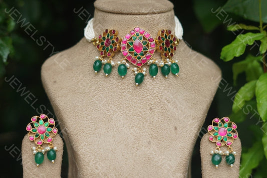 Kundan choker set(Preorder) 4-358 - JEWELSTYLE