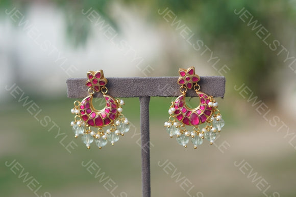 Small Kundan Chandbali Earring (1-1709)(PREORDER)