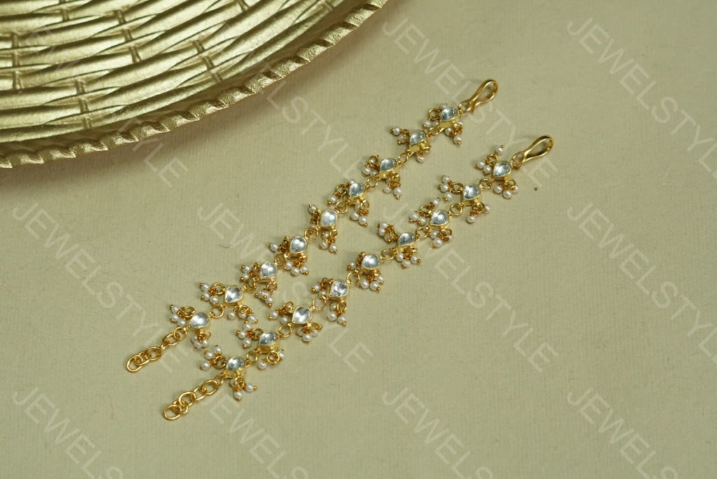 Kundan Ear Chain (9-24) - JEWELSTYLE