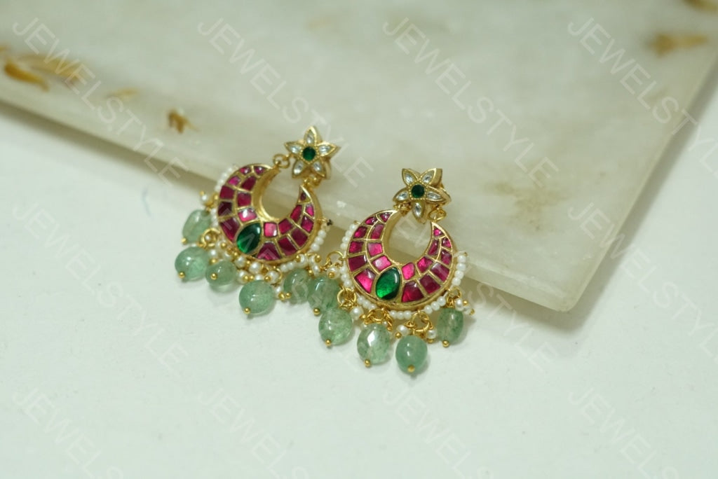 Small Kundan chandbali (1-1552)(PREORDER)