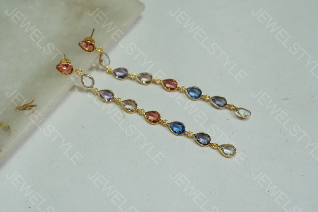 Light weighted Stone earrings  (1-1239) - JEWELSTYLE