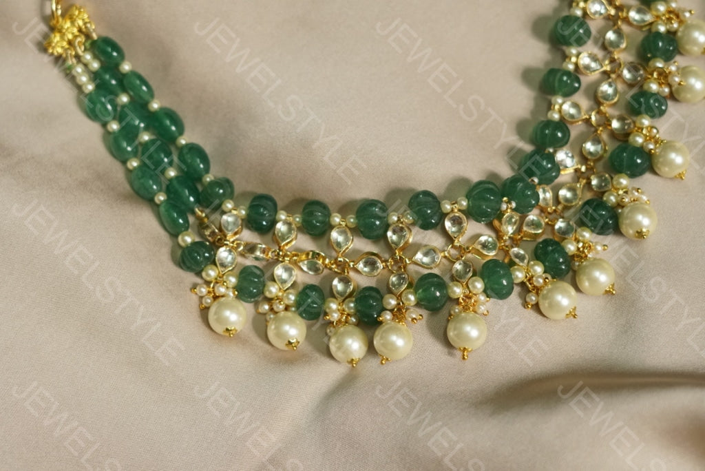 Kundan Beads Necklace (4-3691) - JEWELSTYLE