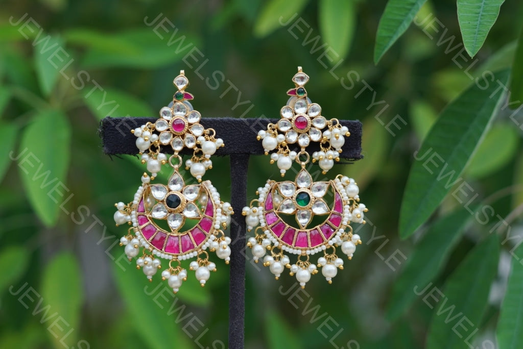 Kundan Earrings (1-1364)(PREORDER) - JEWELSTYLE