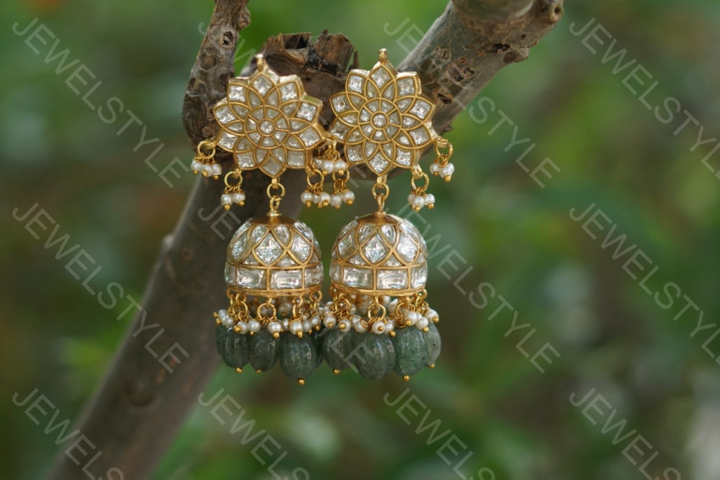 Kundan jhumki(PREORDER) 1-1128 - JEWELSTYLE