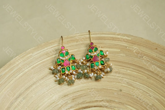 Navratan Kundan Fish Earrings (1-1483)(PREORDER)