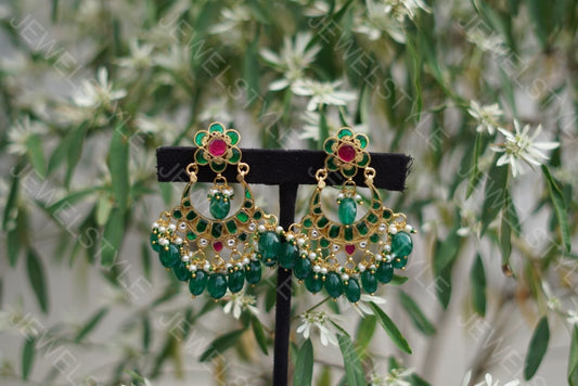 Kundan earrings(PREORDER) 1-1029 - JEWELSTYLE
