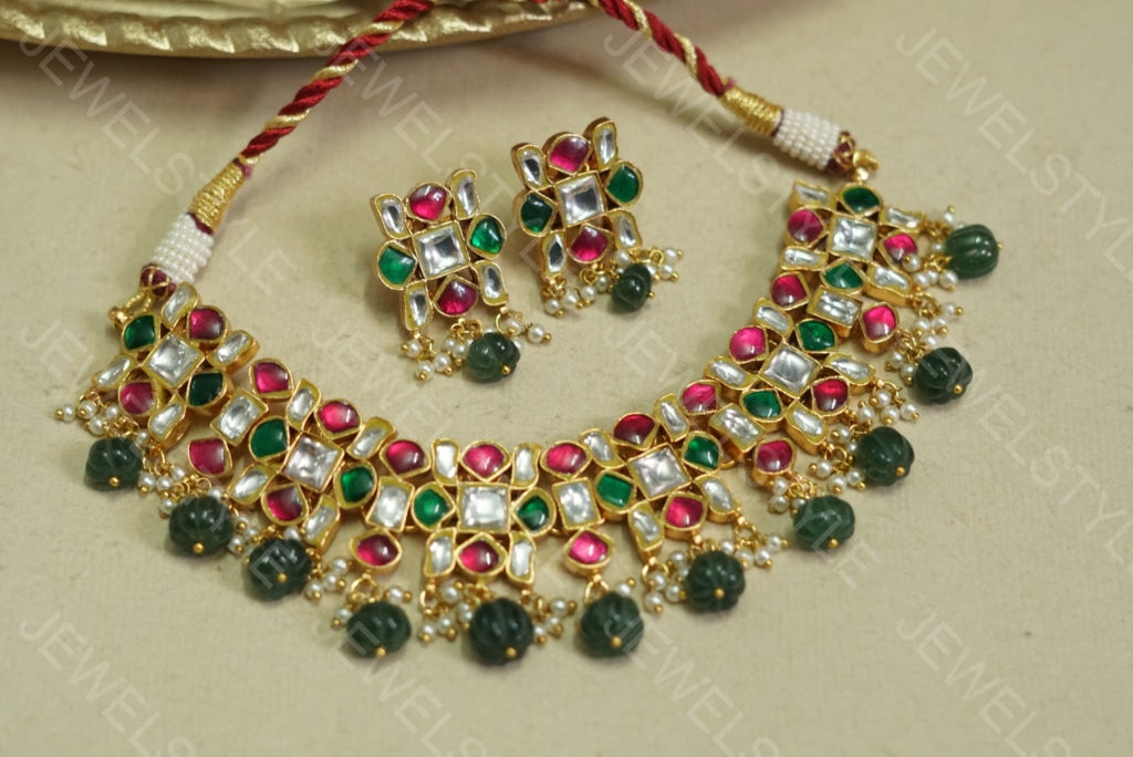 Kundan Choker set (4-3216)(R)(PREORDER)