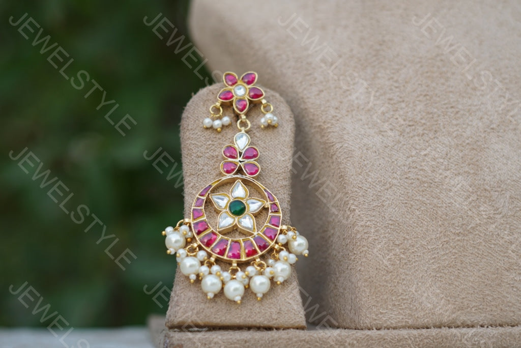 Kundan necklace set (4-3943)(preorder)(R)