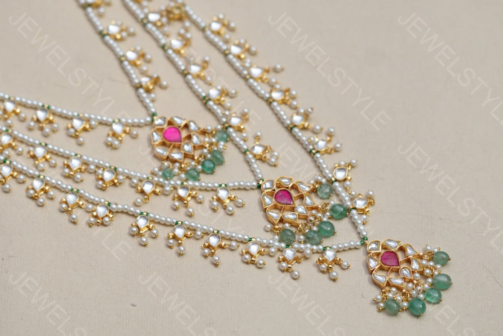 3Line Kundan Ranihaar (4-4965)(R)(preorder) - JEWELSTYLE