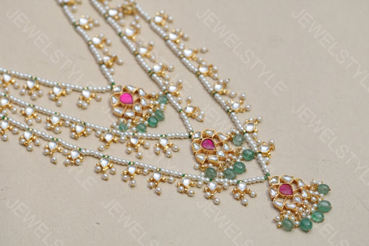 3Line Kundan Ranihaar (4-4965)(R)(preorder) - JEWELSTYLE