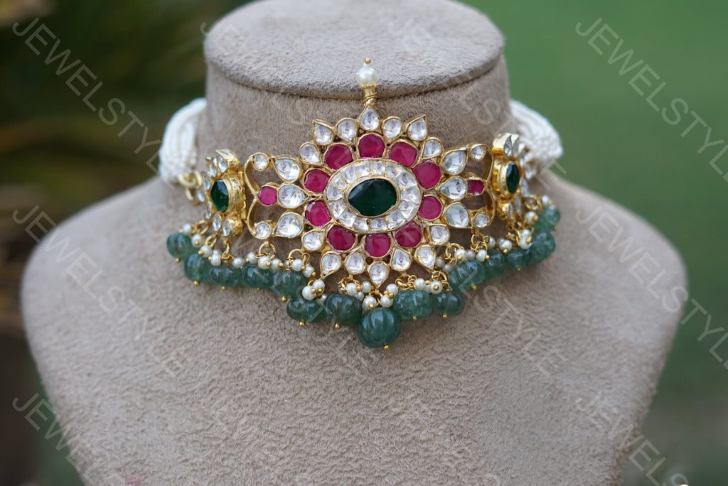 Kundan Choker set(Preorder) 4-817 - JEWELSTYLE