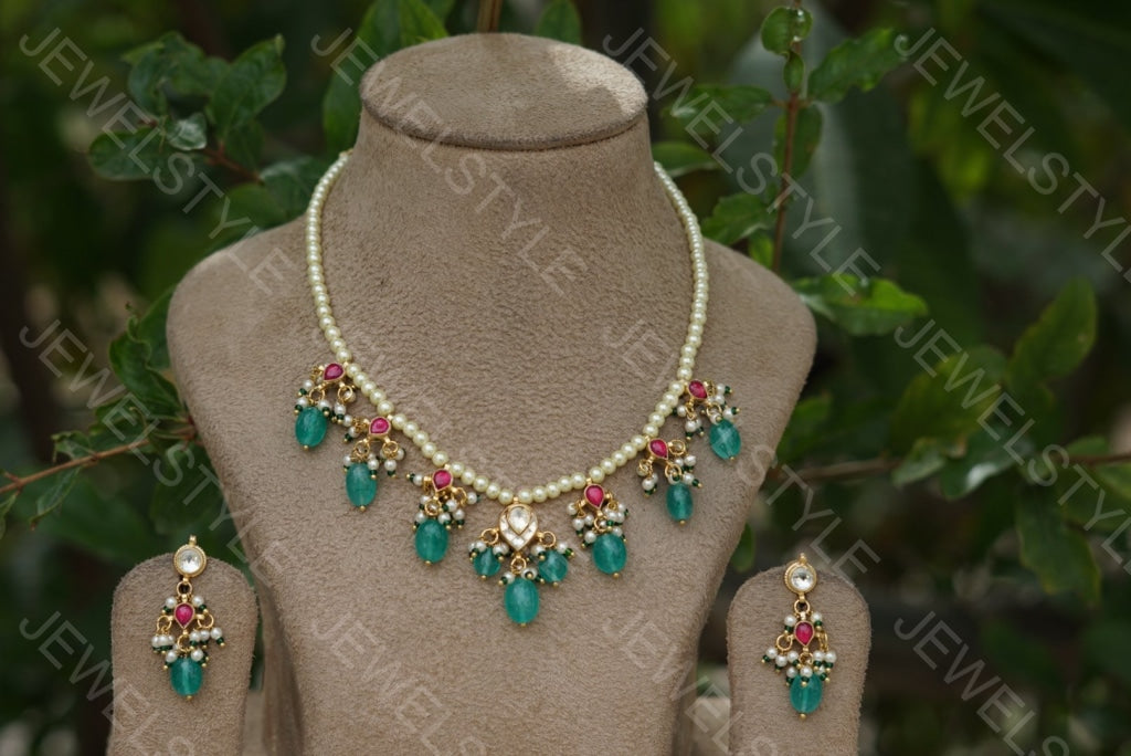 Kundan necklace set(Preorder) 4-1364 - JEWELSTYLE