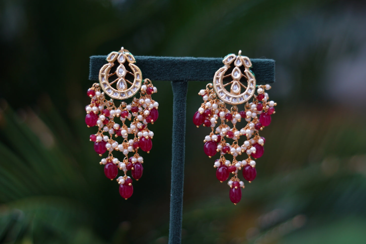 Red earrings(1-2726)(N) - JEWELSTYLE