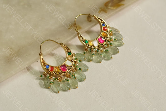 Kundan earrings(PREORDER) 1-1099 - JEWELSTYLE
