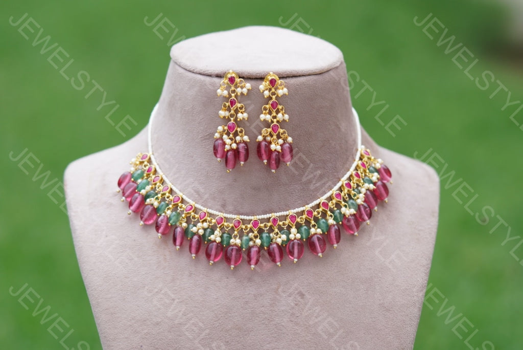 Kundan Necklace set (4-4049) - JEWELSTYLE