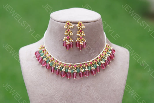 Kundan Necklace set (4-4049) - JEWELSTYLE