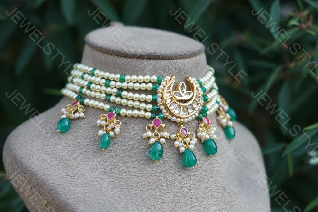 Kundan choker (4-2844)(N) - JEWELSTYLE