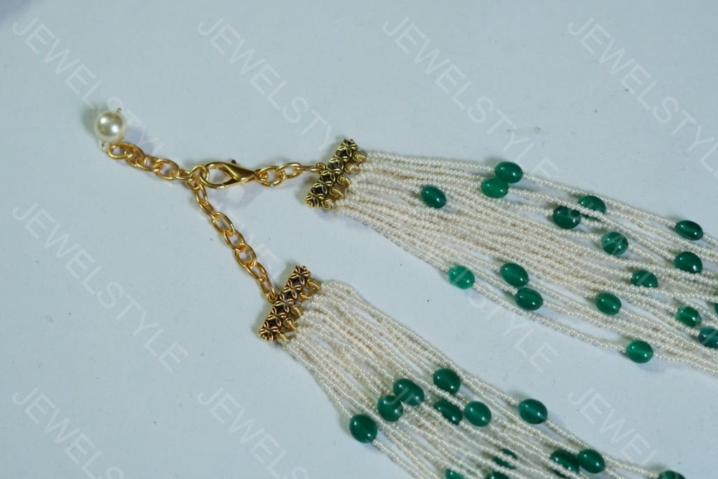 Beads Necklace sides strands (4-1447)(N) - JEWELSTYLE
