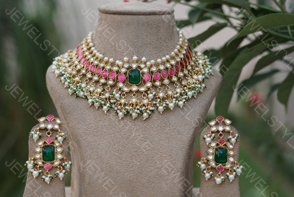 Kundan Choker set(4-1245)(PREORDER) - JEWELSTYLE