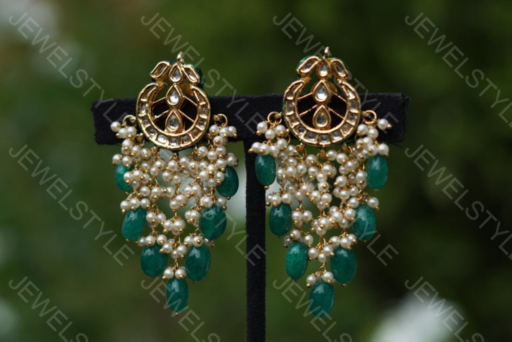 Buy Karatcart Kundan Studded Green Meena Tumble Drop Earrings Online At  Best Price @ Tata CLiQ