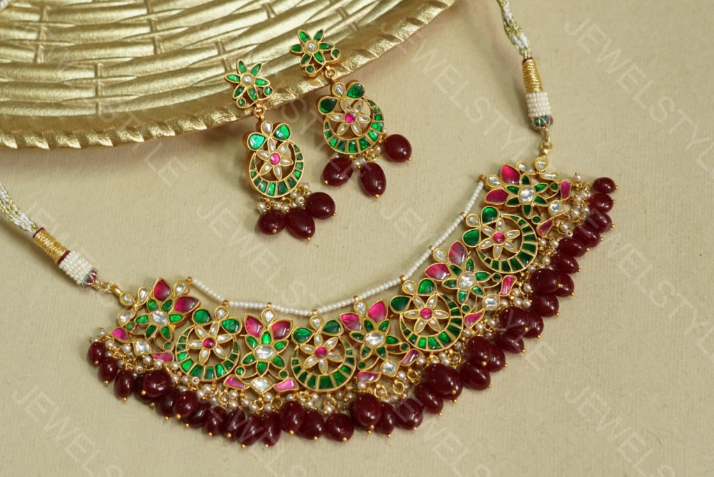 Kundan  necklace (4-2841)(PREORDER) - JEWELSTYLE