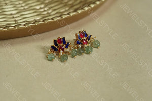 Kundan lotus Earrings(1-1521)(PREORDER)