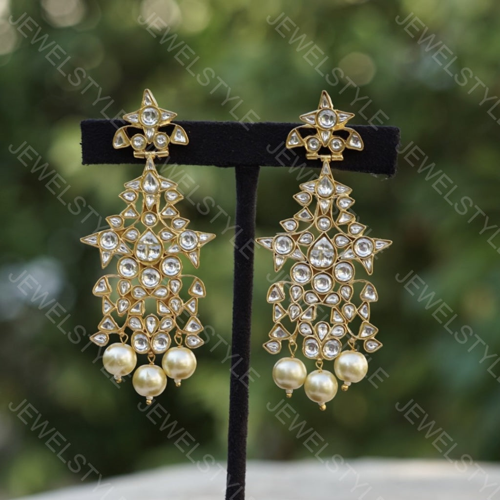 Kundan earrings (preorder) 1-853 - JEWELSTYLE