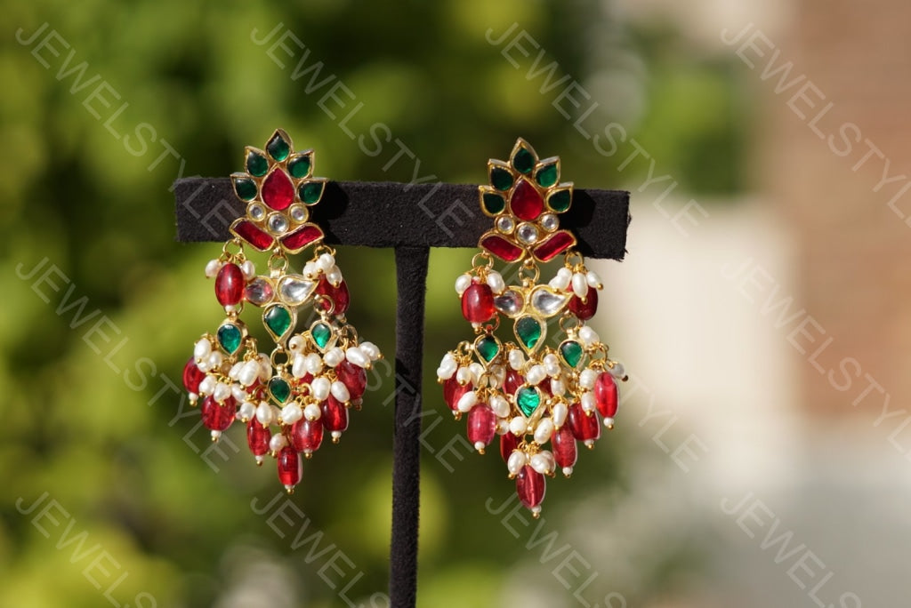 Kundan earrings(Preorder) 1-736 - JEWELSTYLE