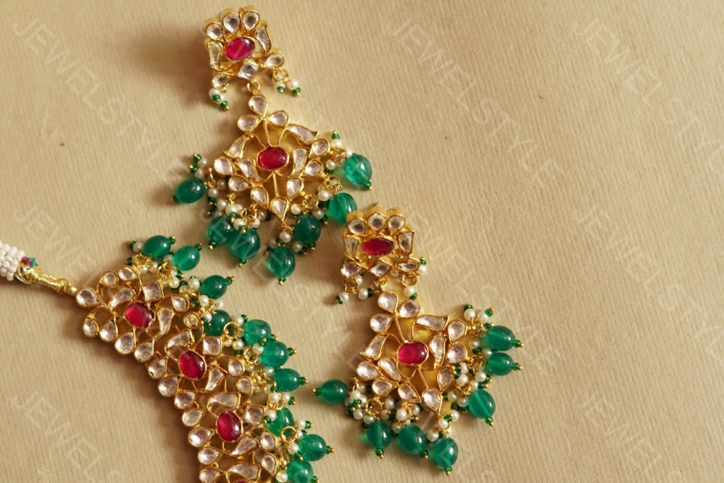 Kundan necklace set( Preorder) 4-669 - JEWELSTYLE