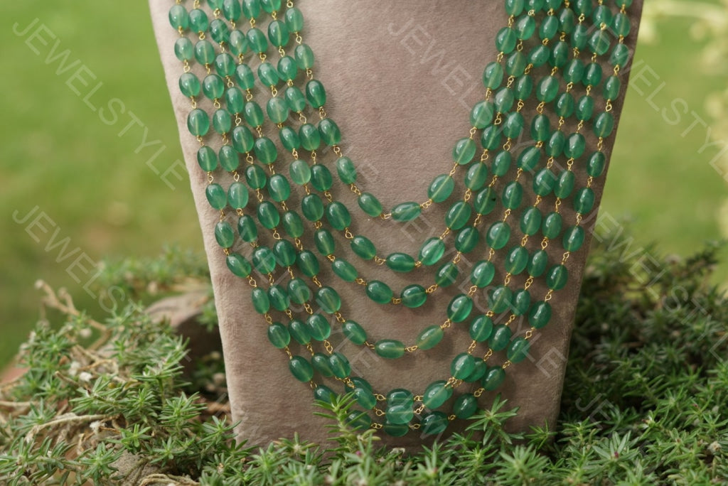 Green beads necklace(Preorder) 4-1060 - JEWELSTYLE