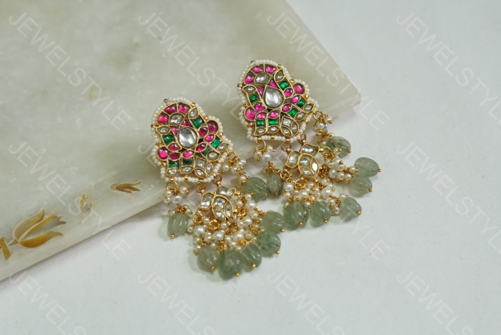 Kundan Earrings(1-1160)(PREORDER) - JEWELSTYLE