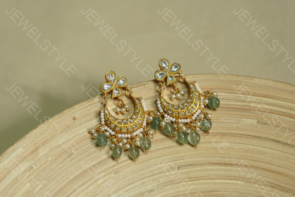 Small Kundan chandbali (1-1567) (PREORDER)