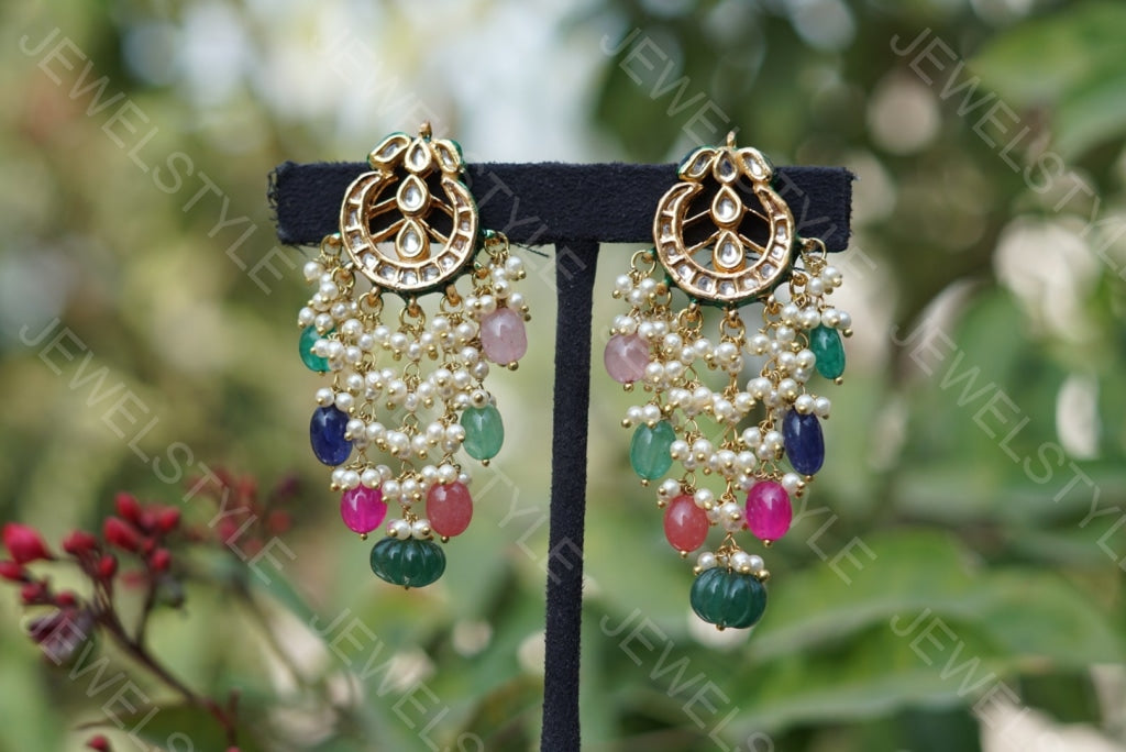 Kundan Earrings (1-1556) - JEWELSTYLE