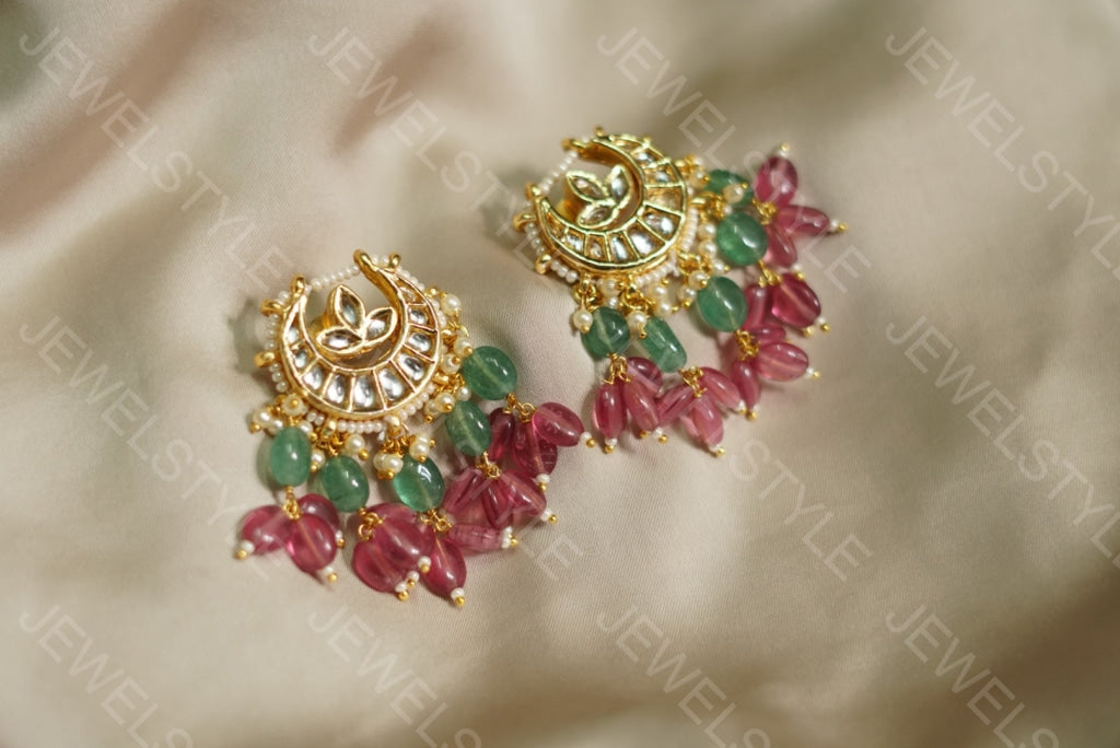 Chand Kundan Earrings (1-2031)(N) - JEWELSTYLE