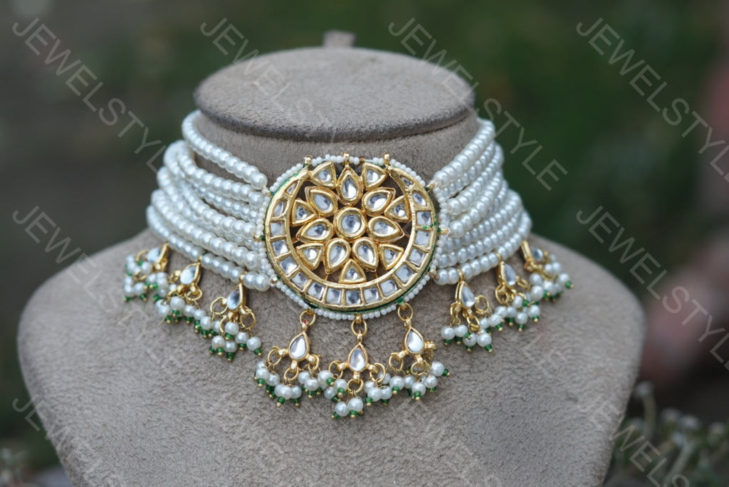 Kundan Choker set (4-3198) - JEWELSTYLE