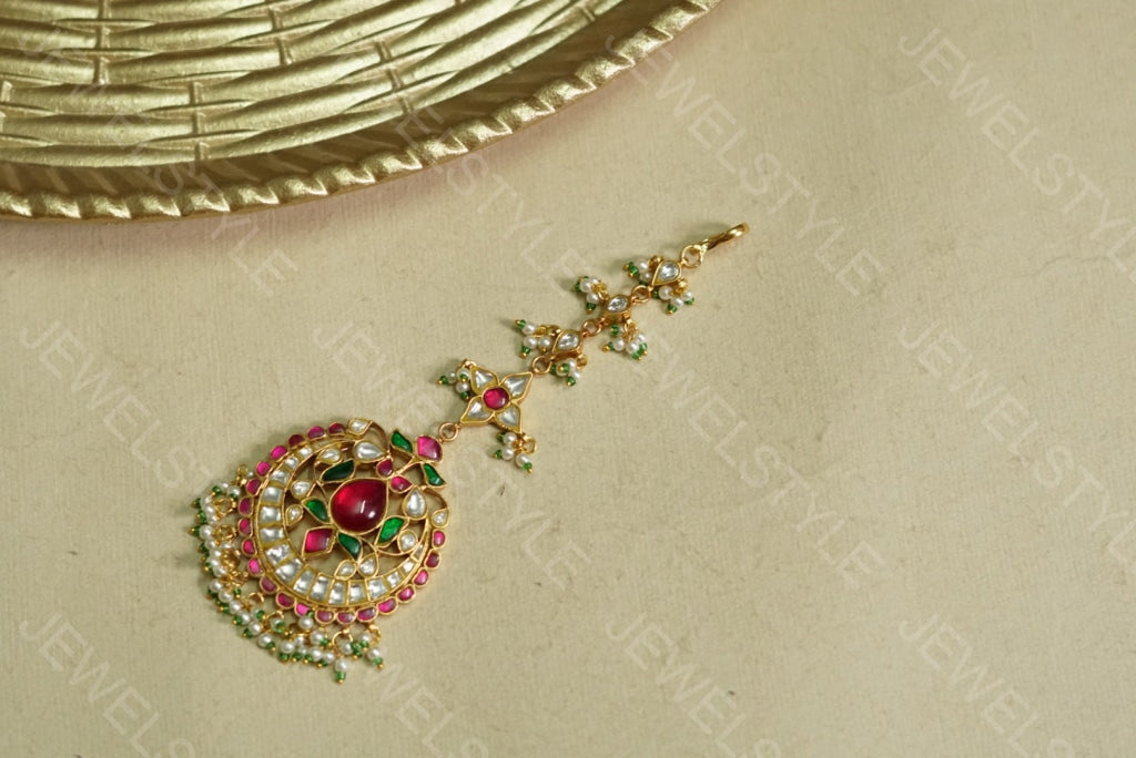 Big Kundan Maangtika (5-700)(PREORDER) - JEWELSTYLE