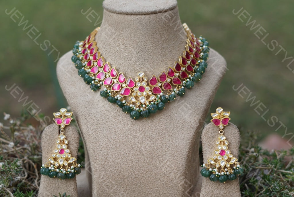 Kundan necklace set (Preorder) 4-920 - JEWELSTYLE