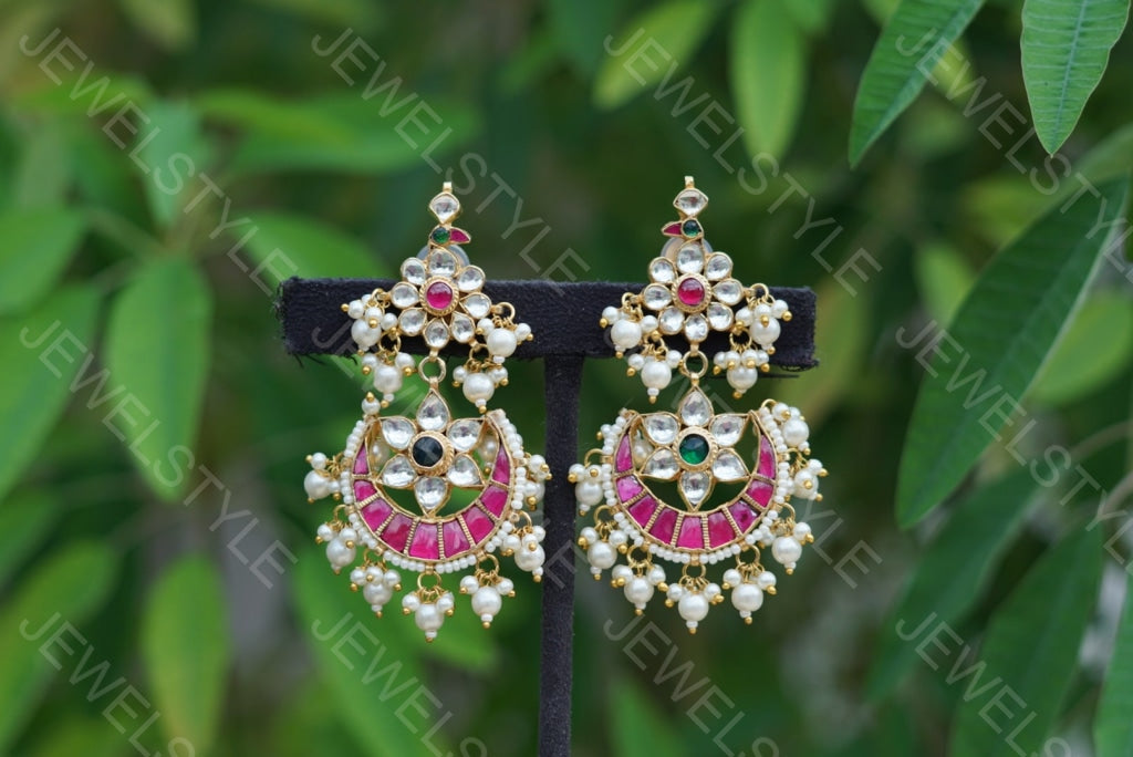 Kundan Earrings (1-1364)(PREORDER) - JEWELSTYLE