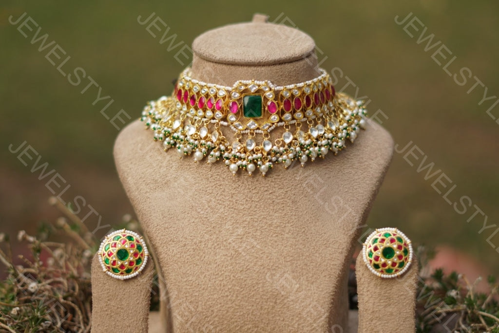 Kundan Choker set (Preorder) 4-995 - JEWELSTYLE